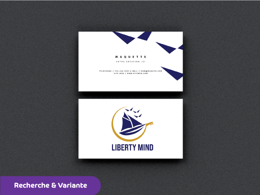 Logo de l'entreprise liberty mind représentant un voilier et des oiseaux